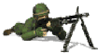 soldier with machine gun at war